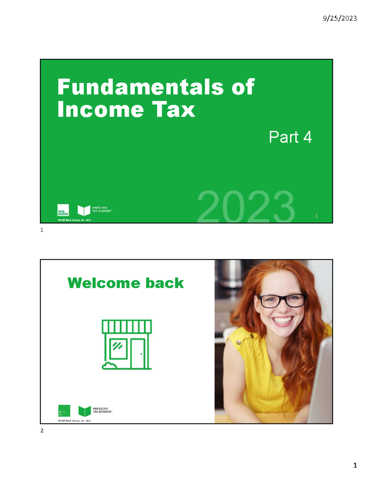 Part 4 - Handout - a detailed explanation tax - © H&R Block Canada, Inc ...