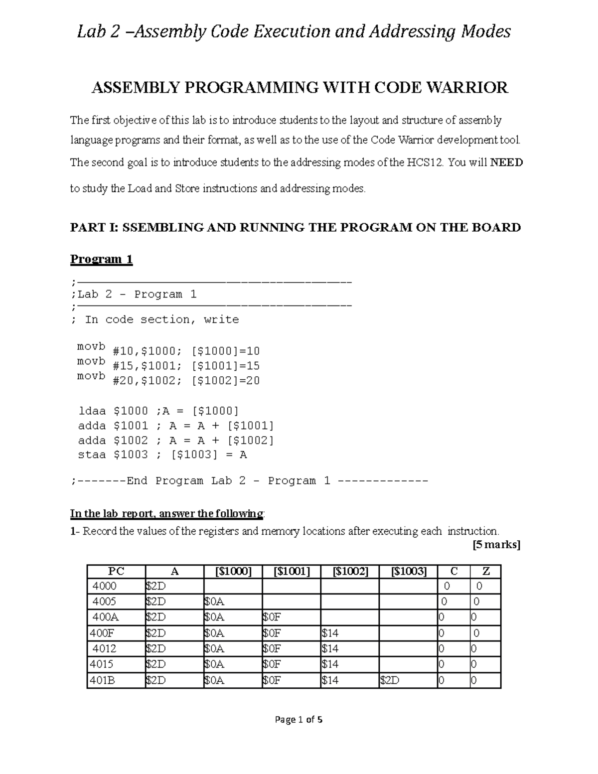 2-ECE375 Lab 2 2022 - An assignment related to Microprocessor ...