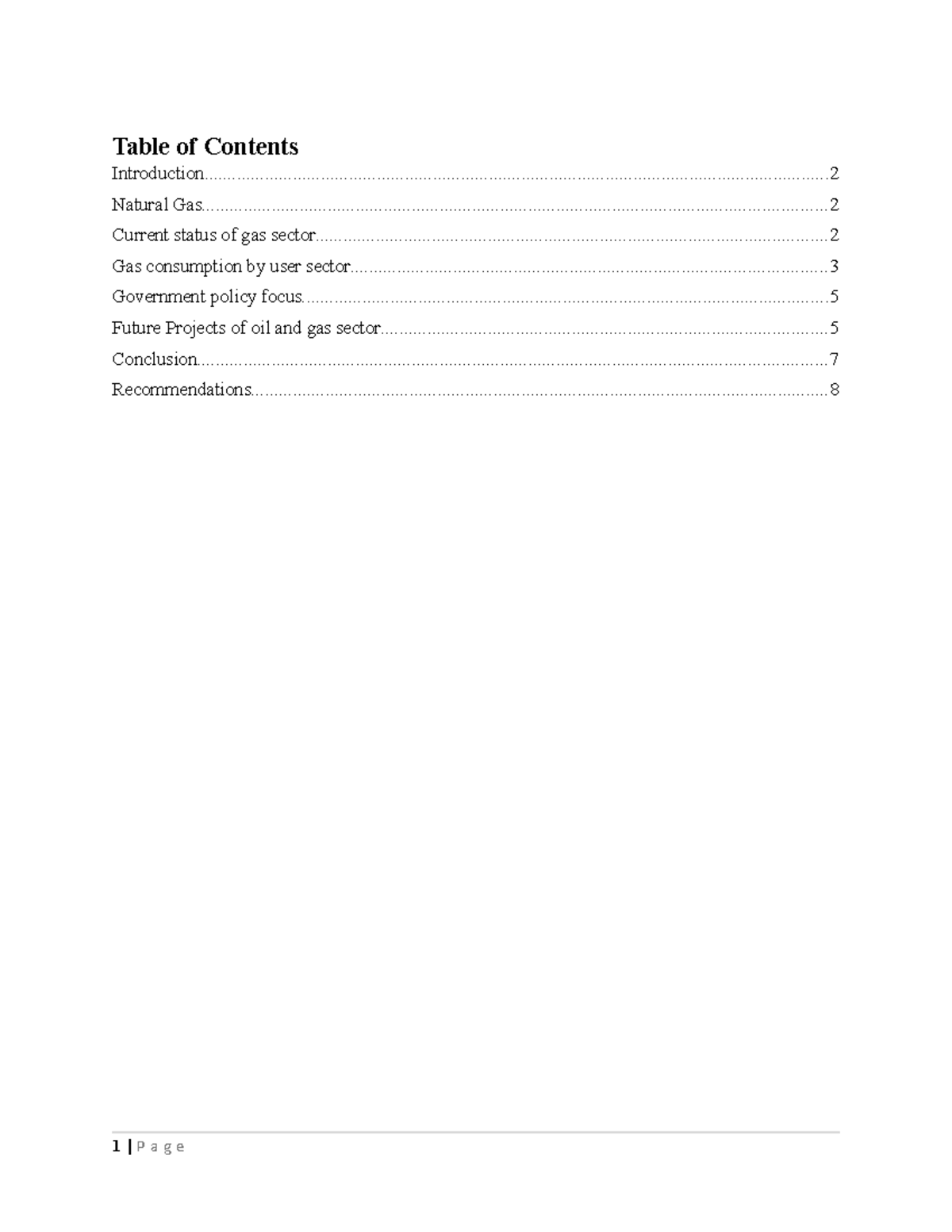 Gas eng - natural gas - Table of Contents - Studocu