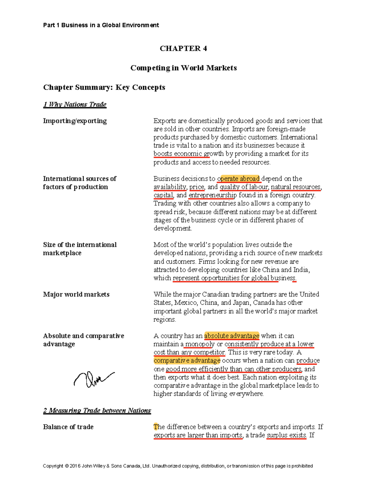 BUS 1038 Chapter 4 Study Guide - Part 1 Business in a Global ...