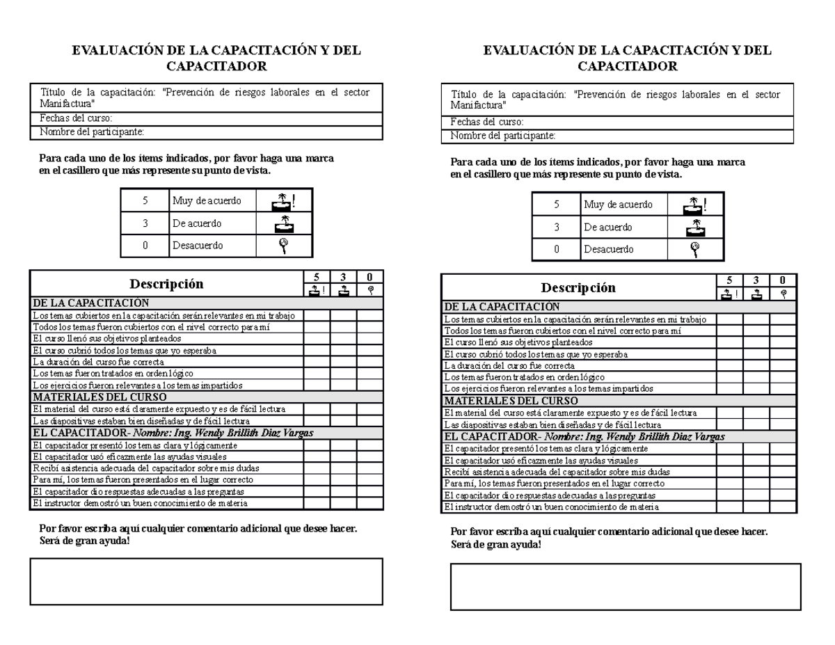 Evaluación De La Capacitación Y Evaluación Del Capacitador - EVALUACIÓN ...