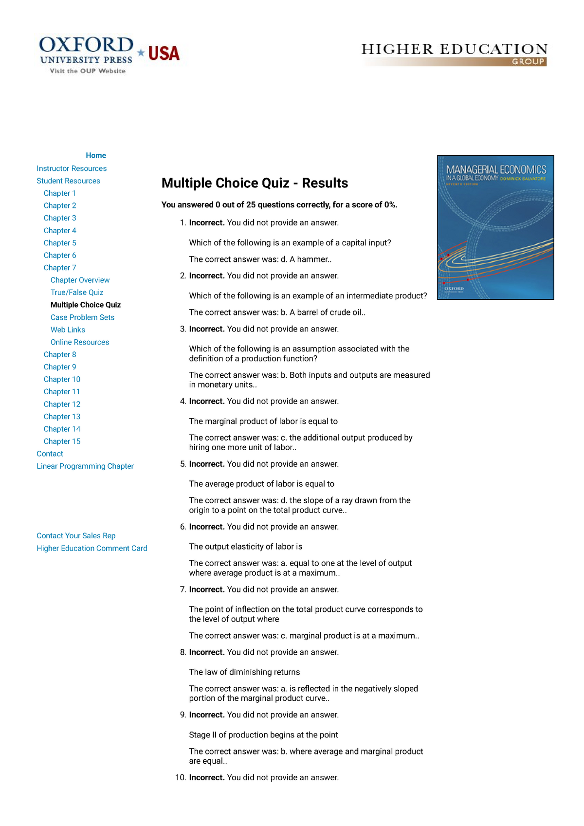 Chapter 7 Multiple Choice Sol - Home Instructor Resources Student ...