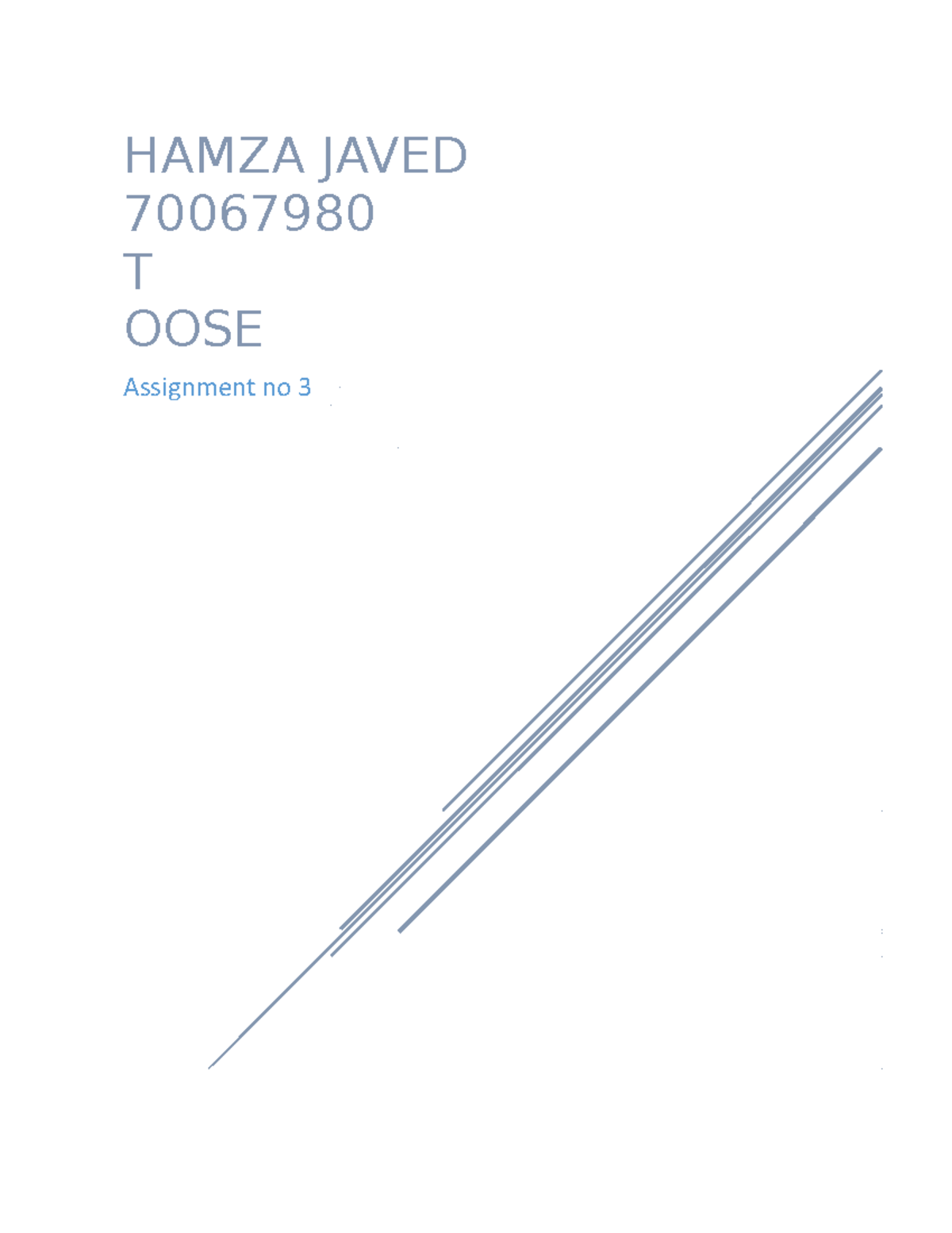 Summary OF Research Paper OOSE - HAMZA JAVED 70067980 T OOSE Assignment ...
