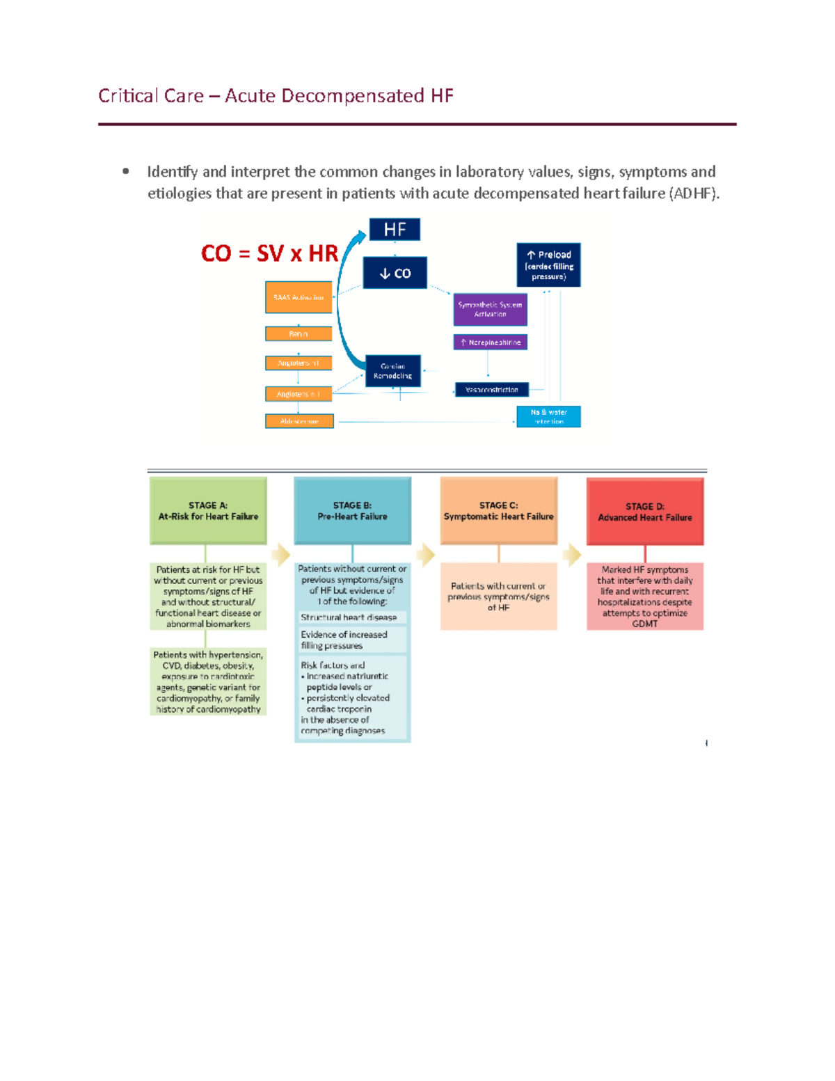 Critical Care Acute Decomp HF - Critical Care – Acute Decompensated HF ...