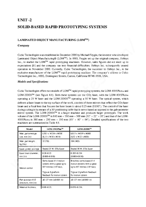 TQM-Powder Based Rapid Prototyping Systems - UNIT – 3 POWDER-BASED ...
