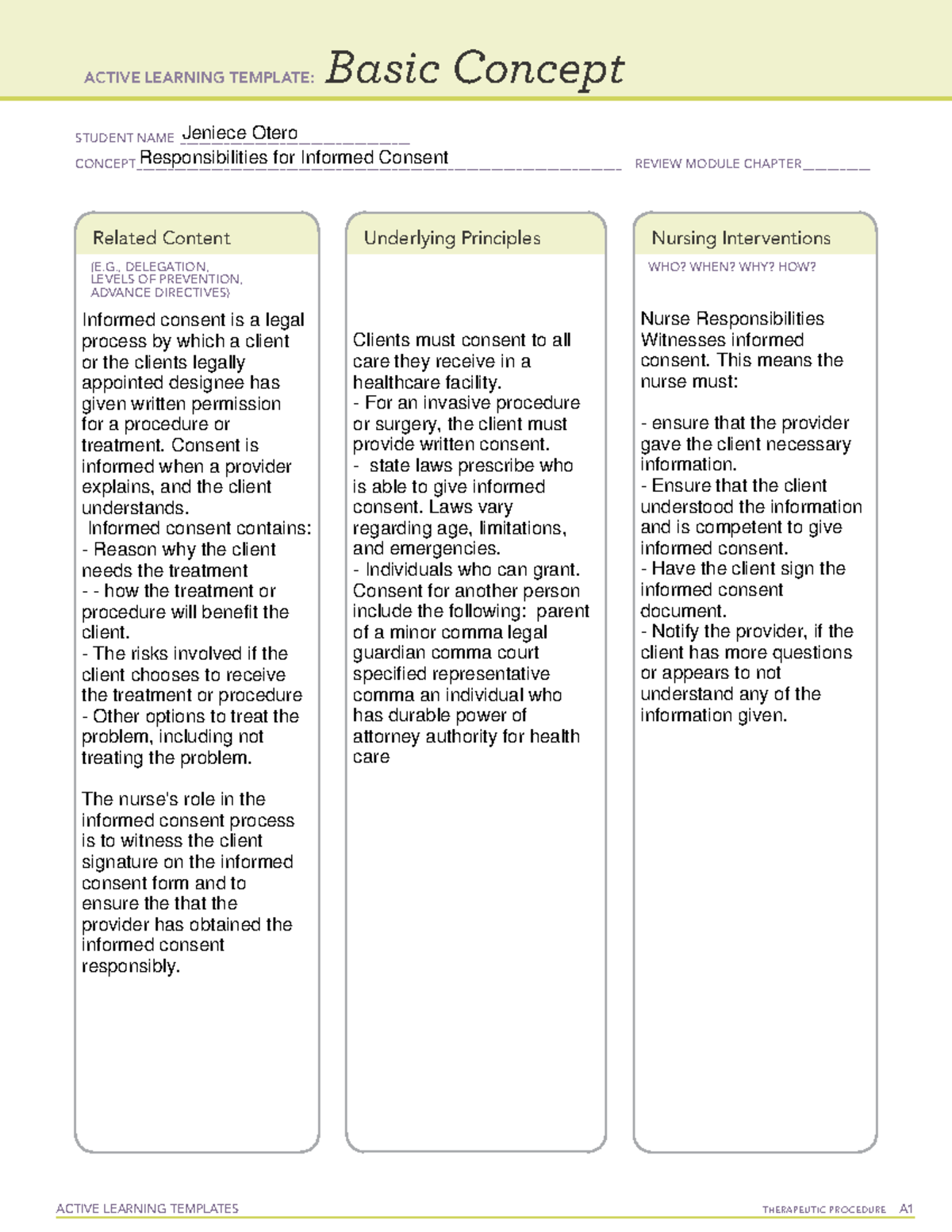 Ati Basic Concept Template Legal Responsibilities