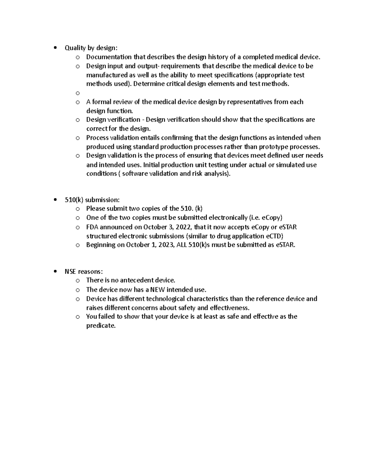 Quality By Design And NSE Quality By Design O Documentation That