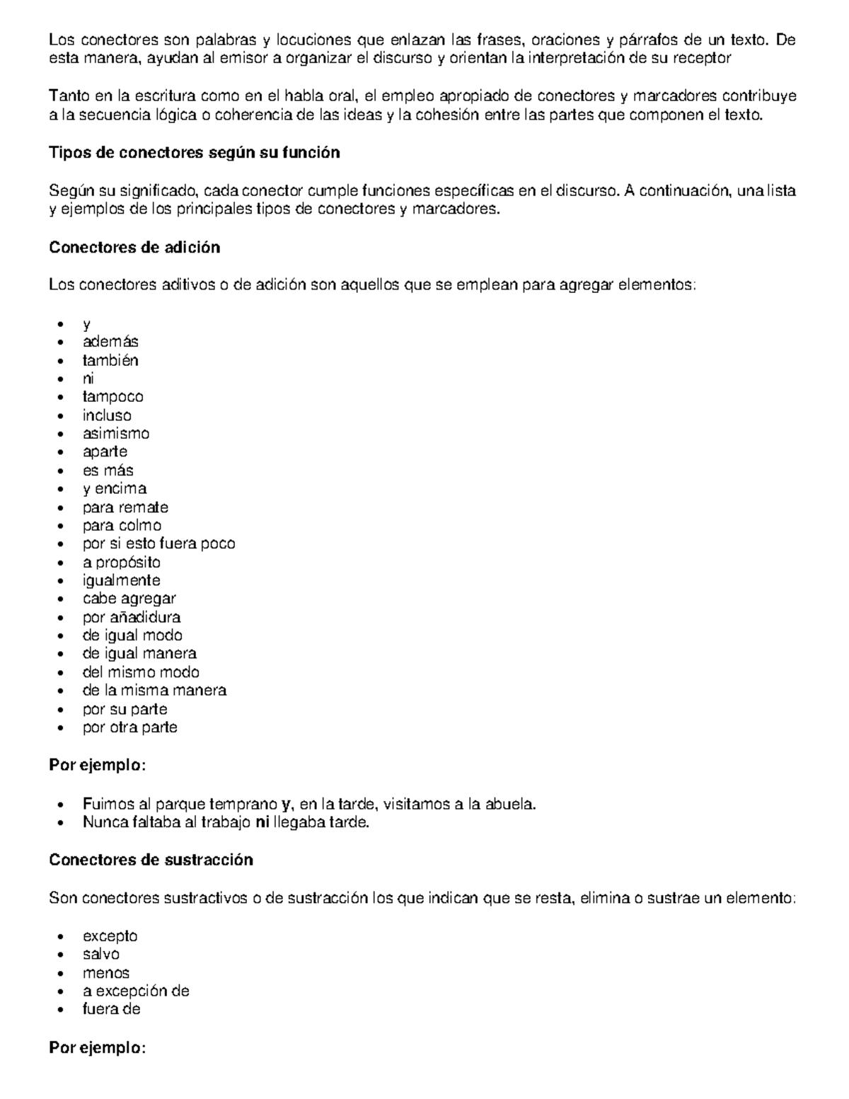 Los Conectores Son Palabras Y Locuciones Que Enlazan Las Frases De Esta Manera Ayudan Al 0978