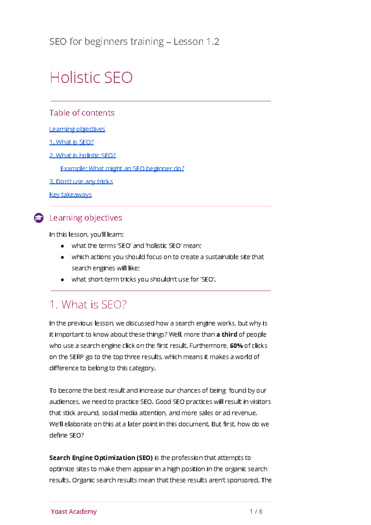 Seo for beginners 1 - SEO for beginners training – Lesson 1 Holistic ...