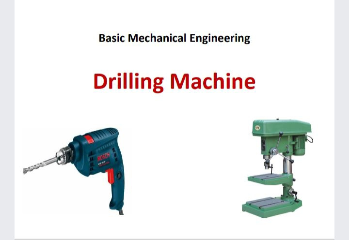 Drilling Machine - B.e. (mechanical) - Studocu