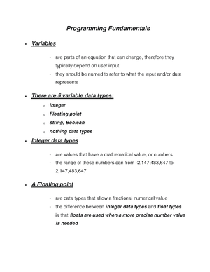 Programming Laboratory Practices - Programming Fundamentals Practice ...