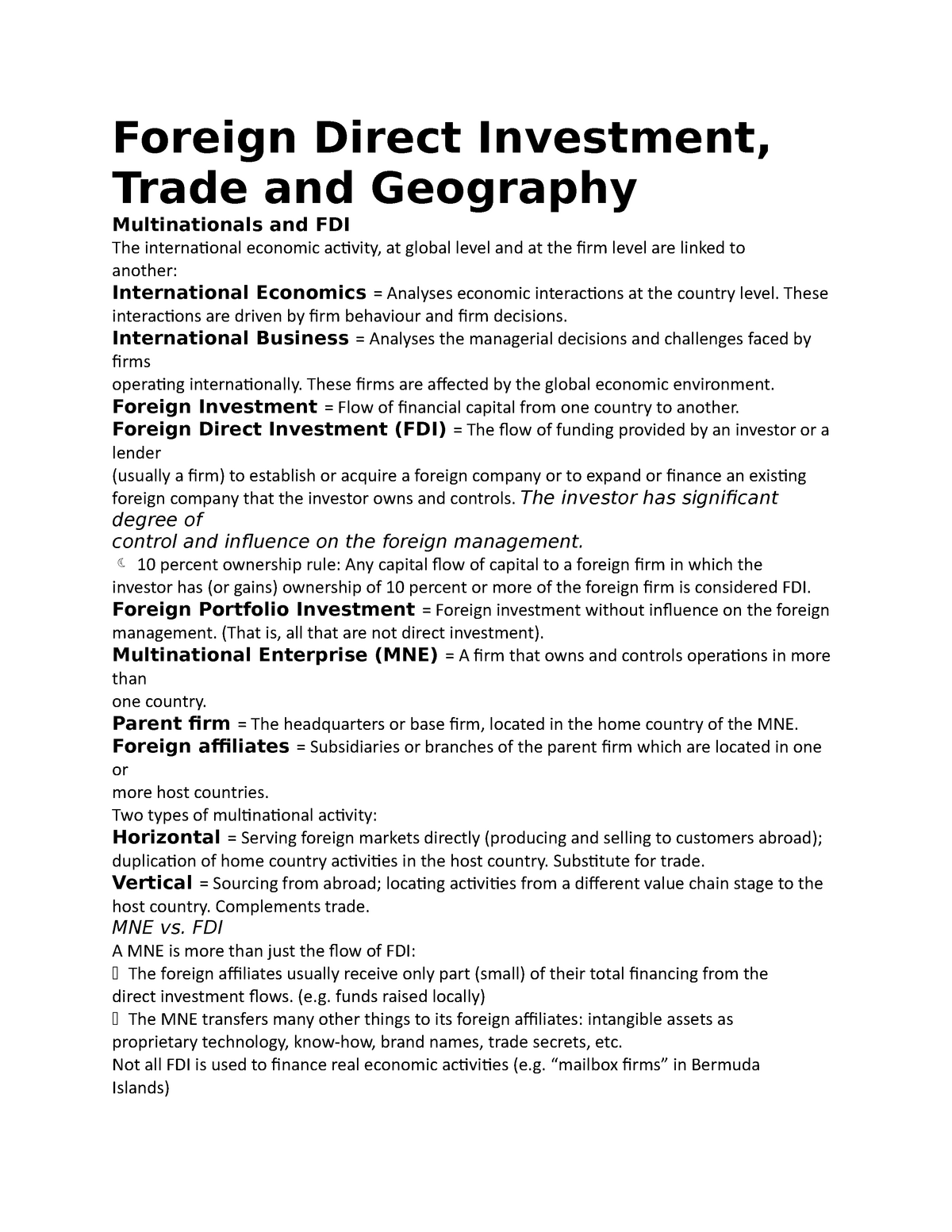 foreign direct investment thesis pdf