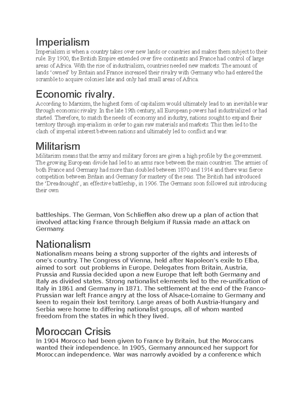 109 - History Notes - Imperialism Imperialism Is When A Country Takes ...