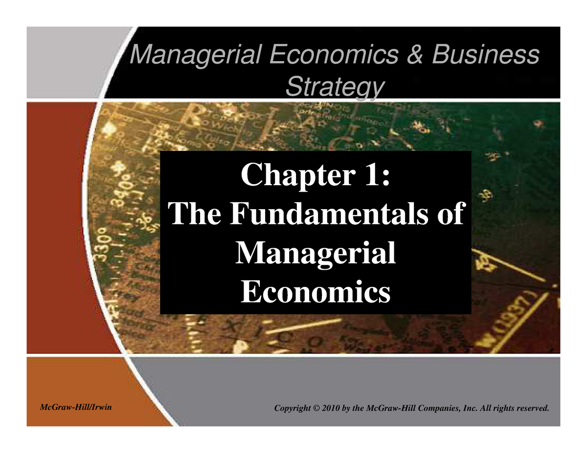 Managerial Economics, Lecture Notes And Activity - McGraw-Hill/Irwin ...