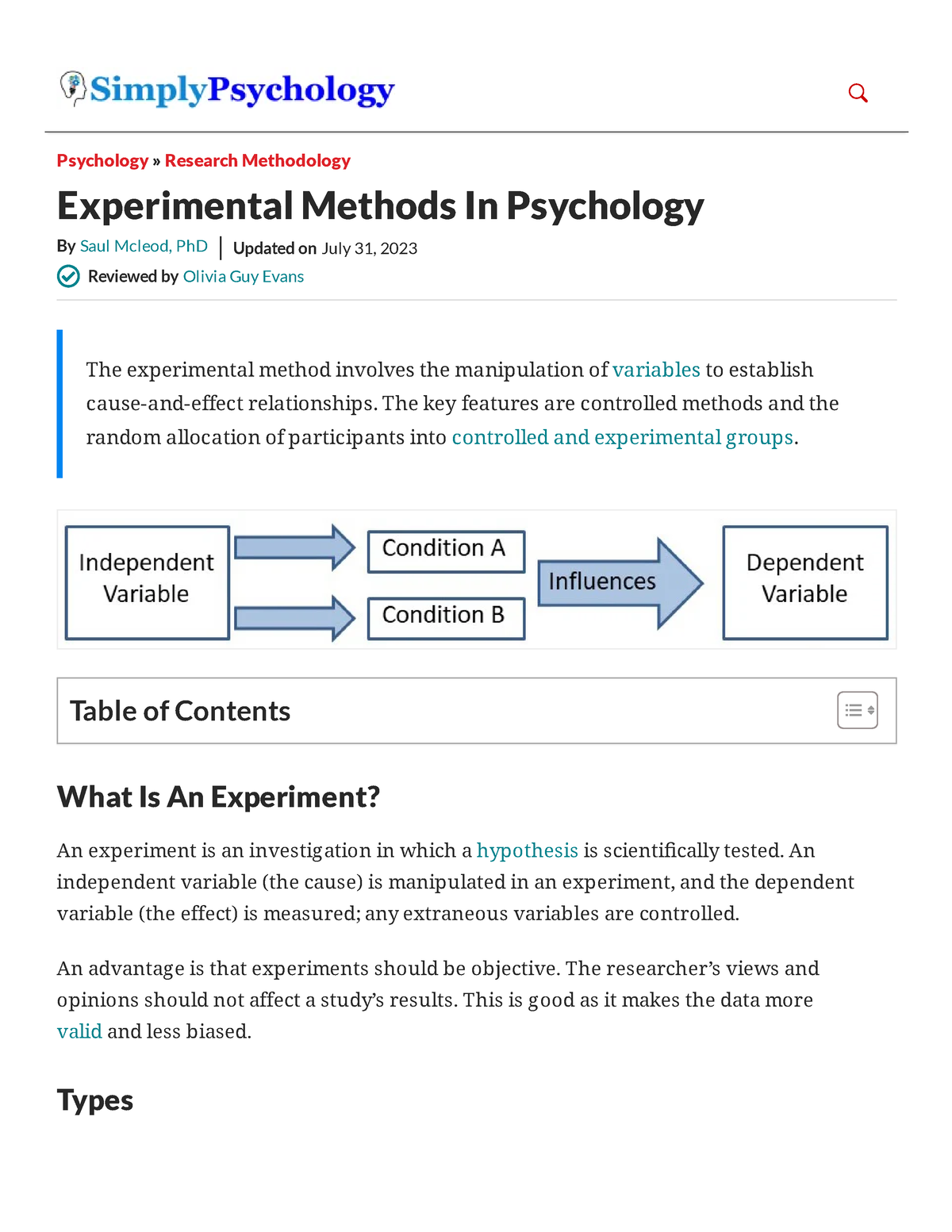 Experimental Methods In Psychology - Psychology » Research Methodology ...