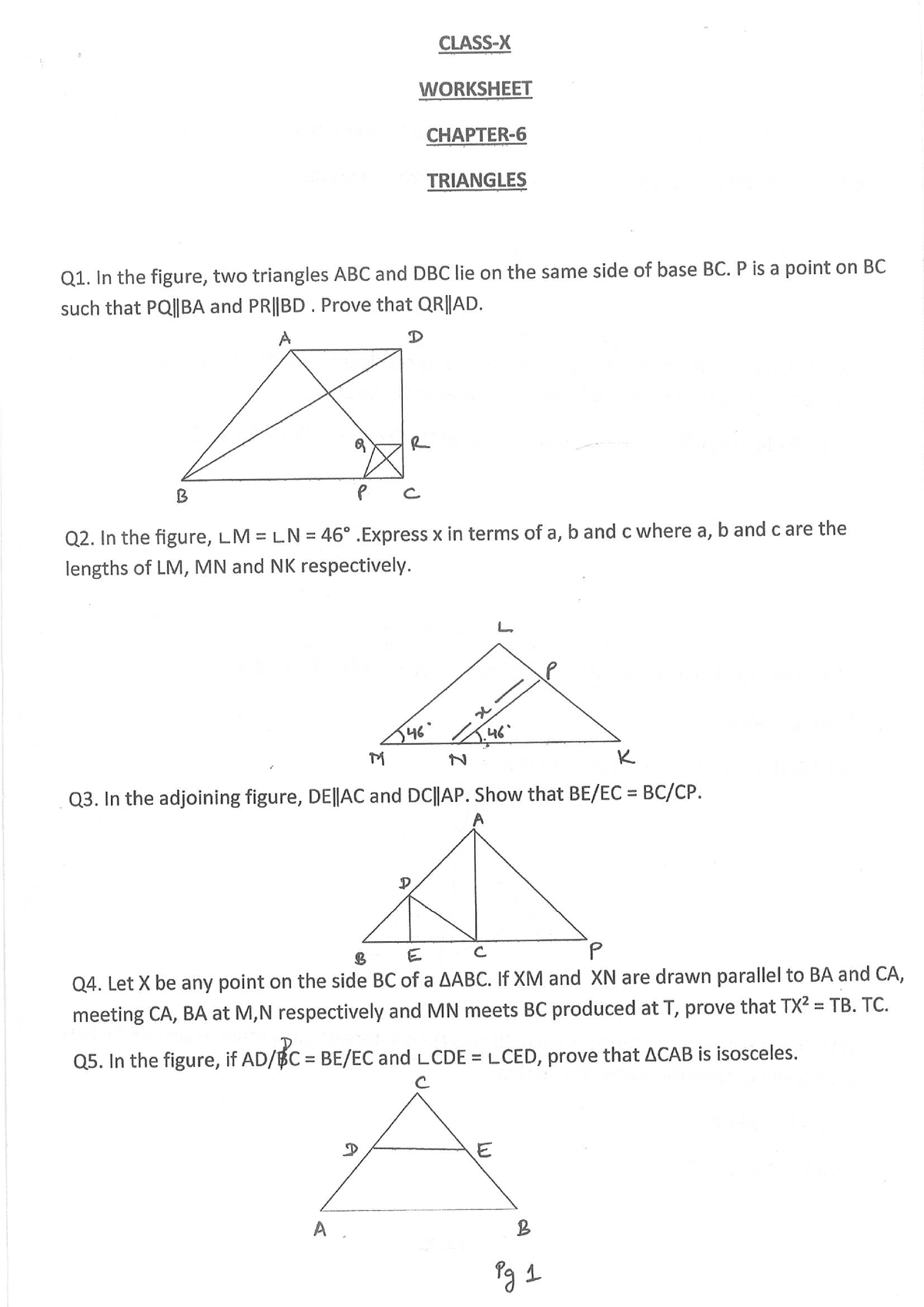 Maths-class 10-triangles - Mathematics - Studocu