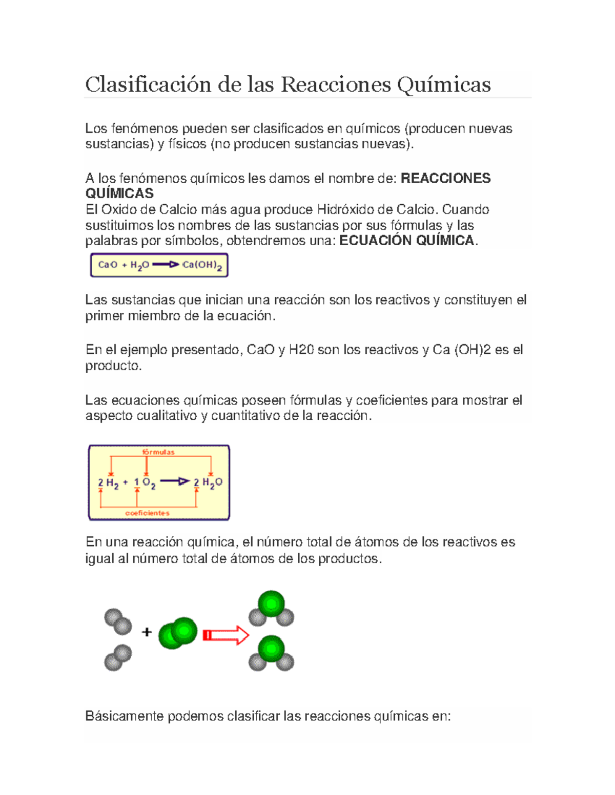 Clasificaci N De Las Reacciones Qu Micas Clasificaci N De Las Reacciones Qu Micas Los