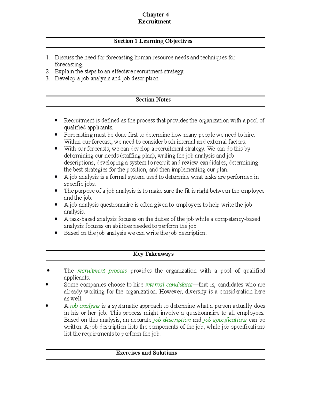 Recruitment - /Role-Hunam-Ressources - Chapter 4 Recruitment Section 1 ...