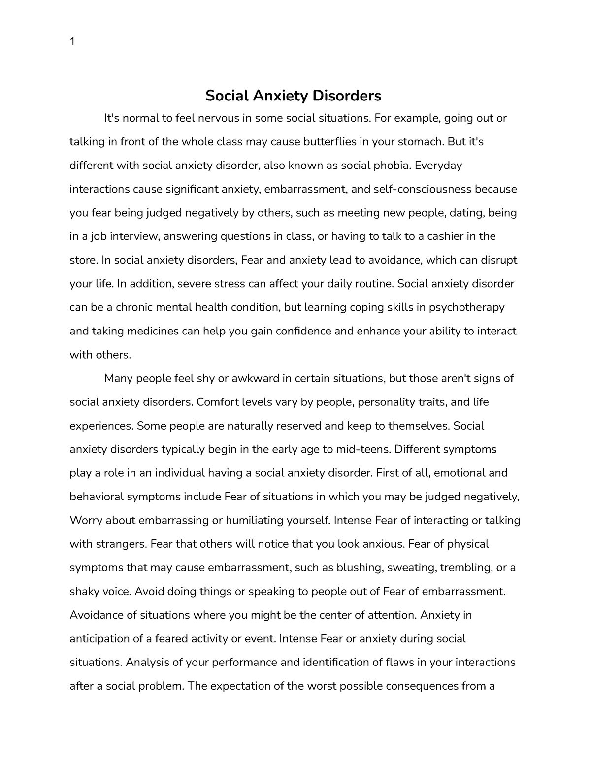 psychology research paper on anxiety