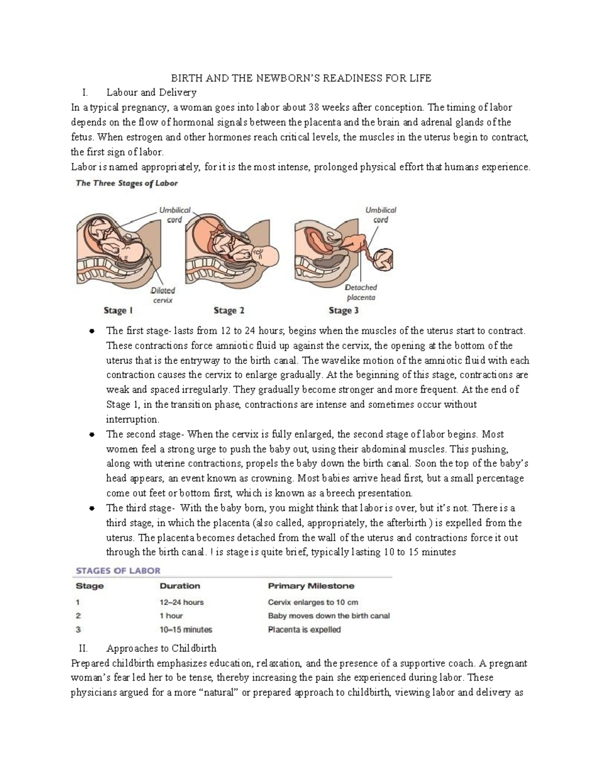 Chapter 5- Birth And The Newborn's Readiness For Life - BIRTH AND THE ...