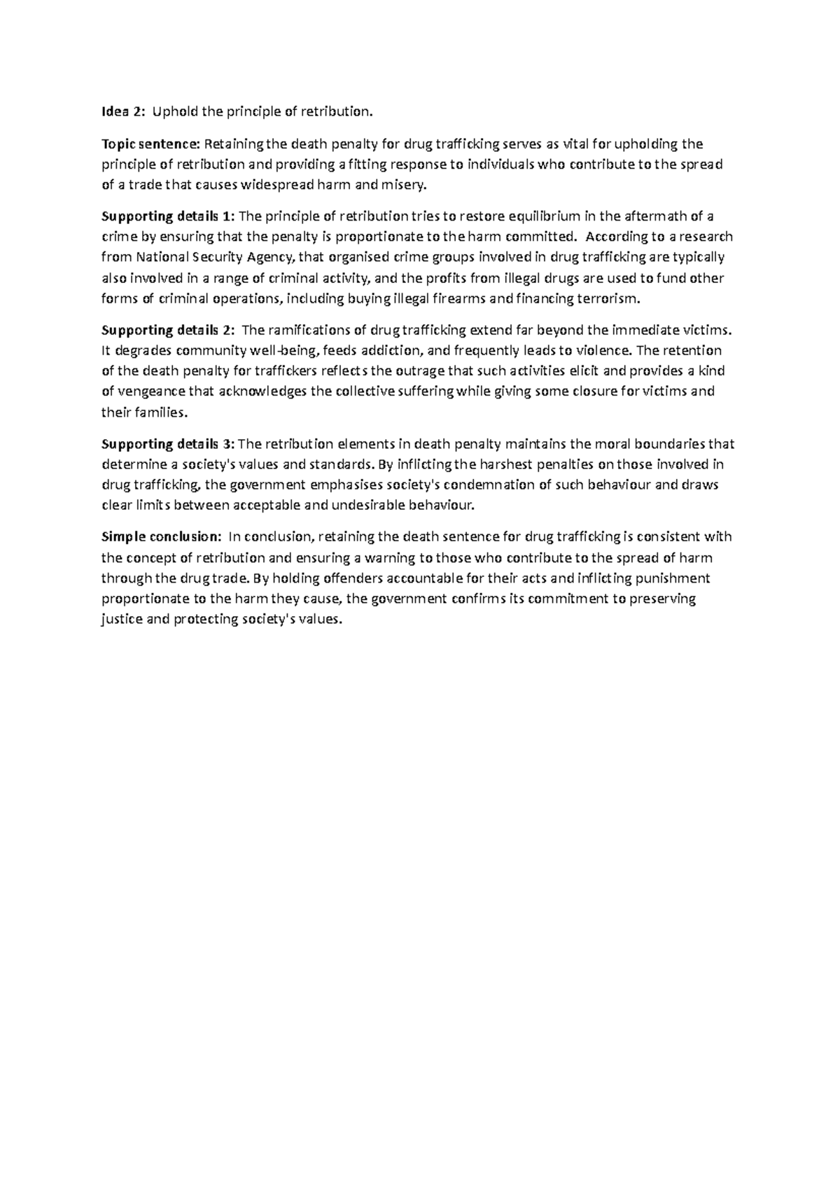 Idea 2 hello Idea 2 Uphold the principle of retribution. Topic