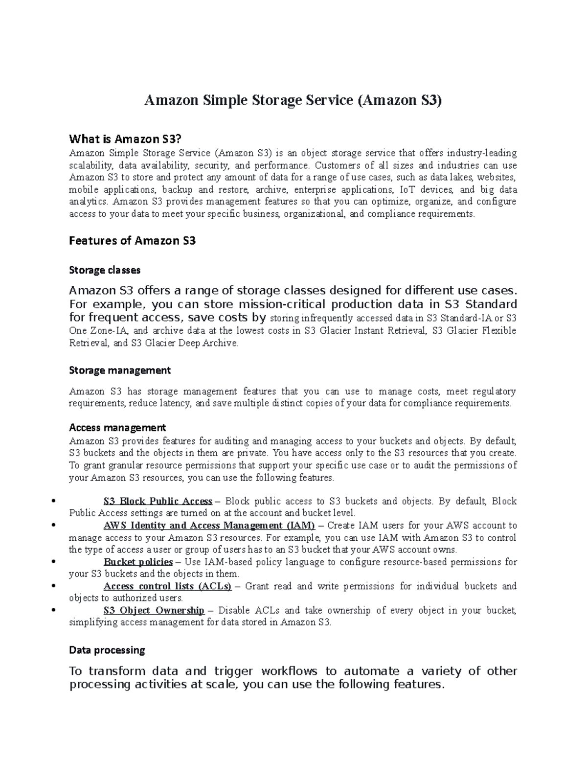 AWS S3 Amazon Simple Storage Service (Amazon S3) What is Amazon S3? Amazon Simple Storage