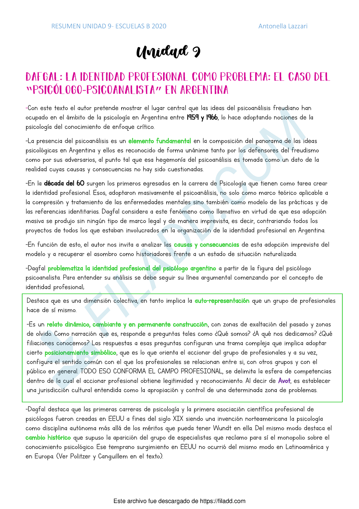 Resumen Unidad 9- Escuelas B 2020docx - Unidad 9 “ ” Con Este Texto El ...