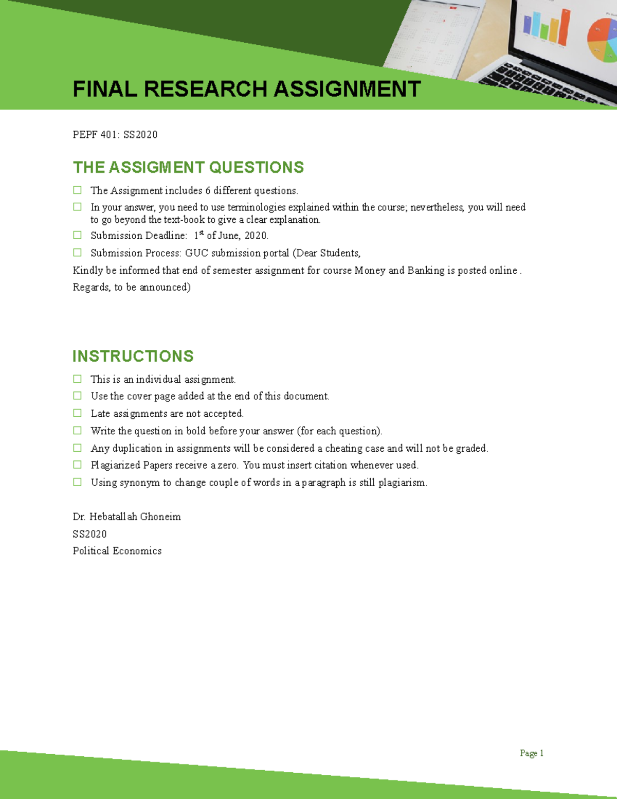 Final research assignment - FINAL RESEARCH ASSIGNMENT PEPF 401: SS THE ...