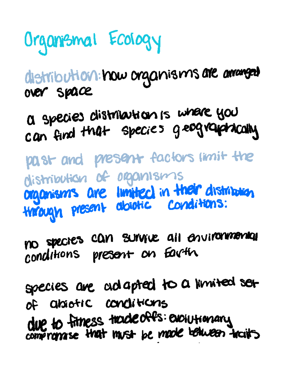 Organismal Ecology Organismal Ecology distribution how organisms are