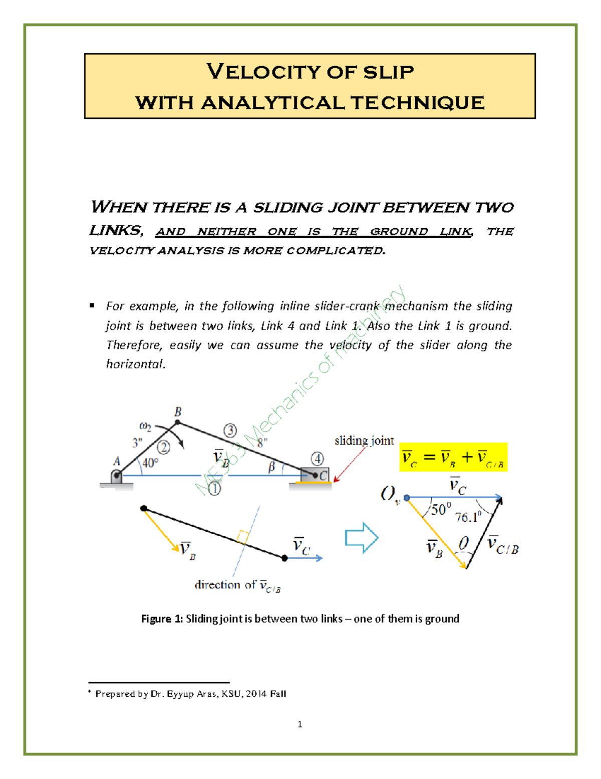 14Velocity analysis velocity of slip Velocity of slip with