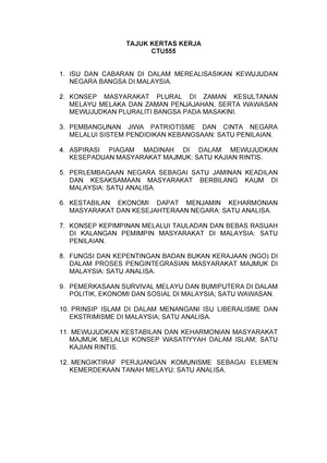 A. Tajuk Kertas Kerja CTU555 - TAJUK KERTAS KERJA CTU 1. ISU DAN 