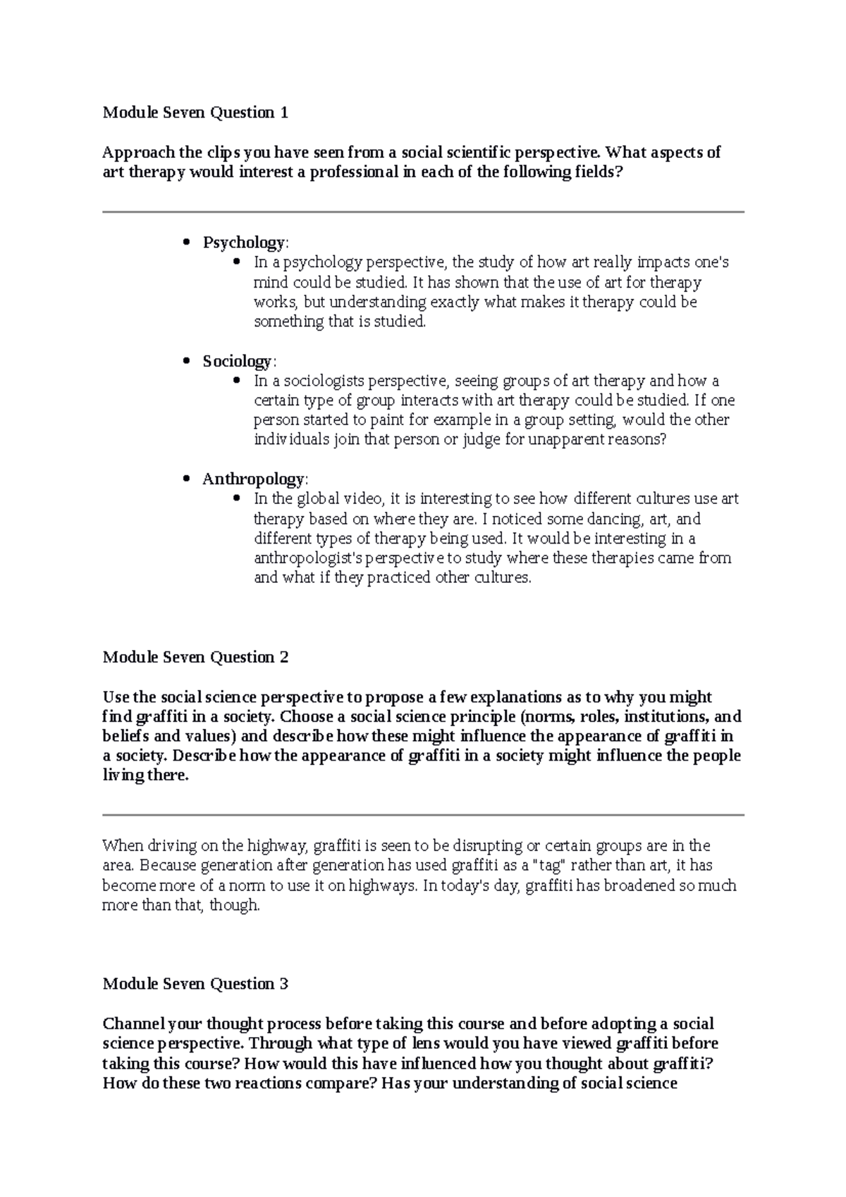 Jacey Gunderson SCS 200 Applied Social Sciences - Module Seven Question ...