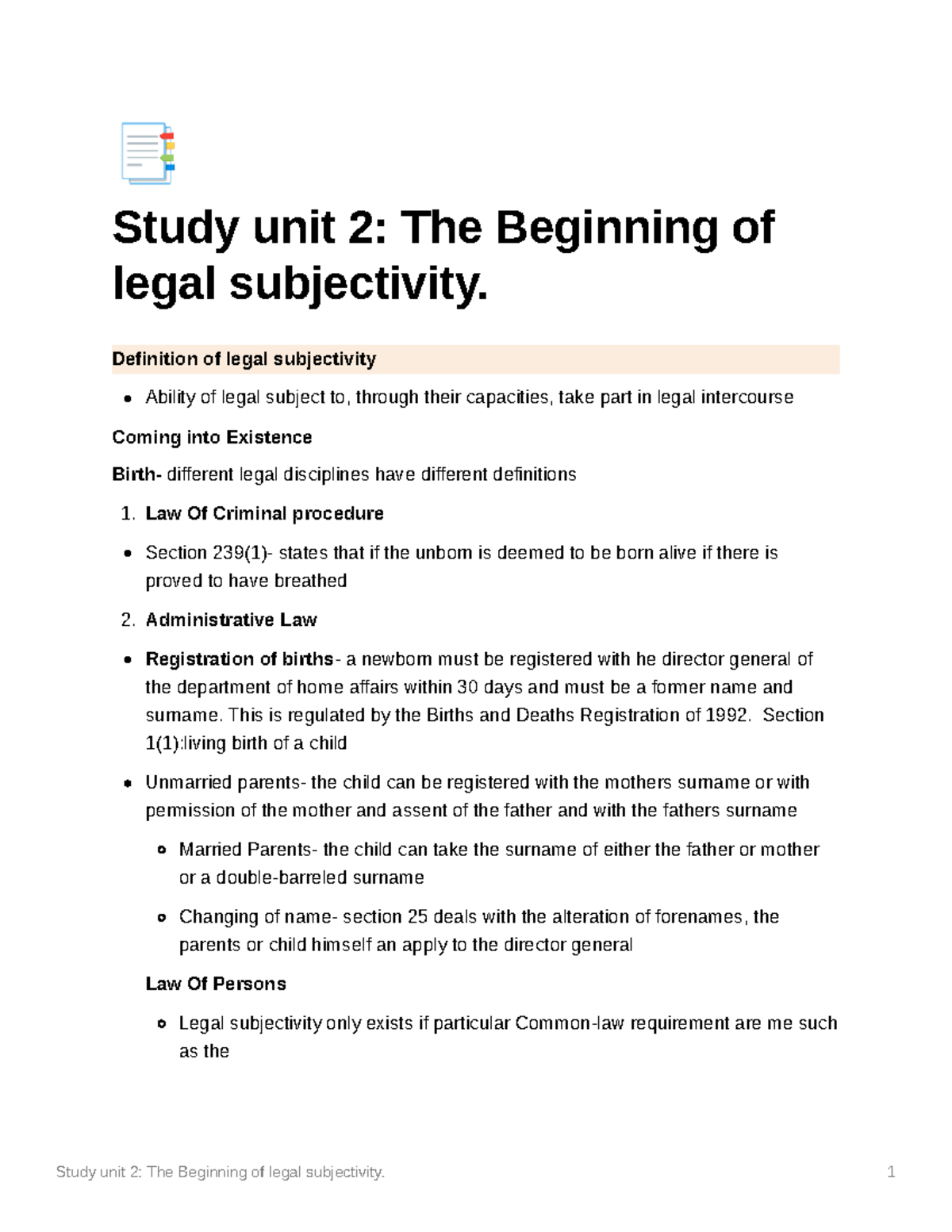Cc5ecaf6-6922-4f24-99ec-0f592cc71e2c Study unit 2 The Beginning of ...