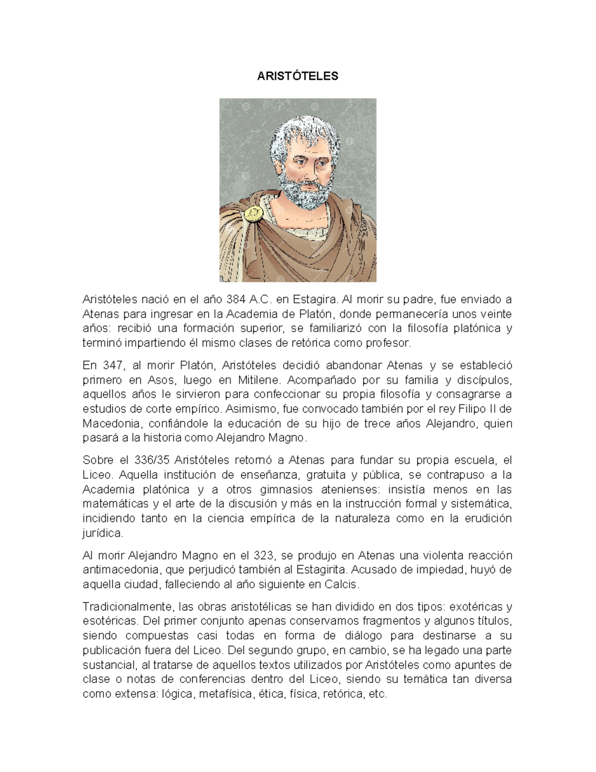 Aristoteles Biografias Filosofos - ARISTÓTELES Aristóteles Nació En El ...