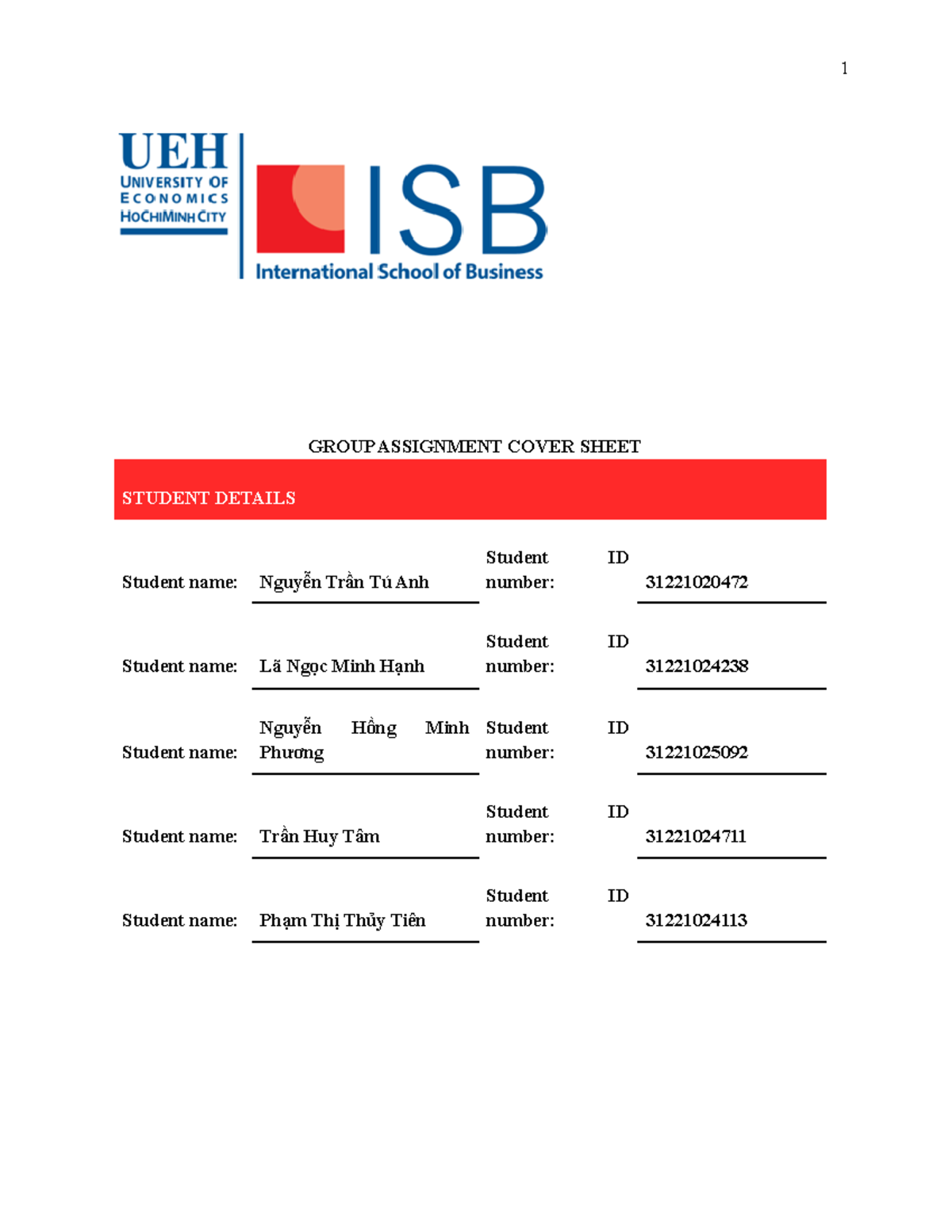 Group 3 # DH48ISB-8 Group Reflection Report Section 3 - GROUP ...