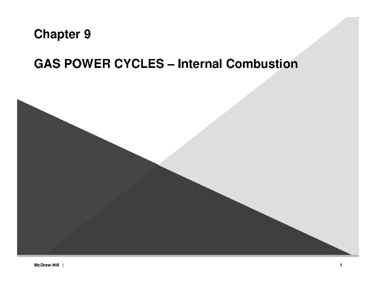 9 Power Cycles Internal Combustion BW McGrawHill Chapter 9 GAS