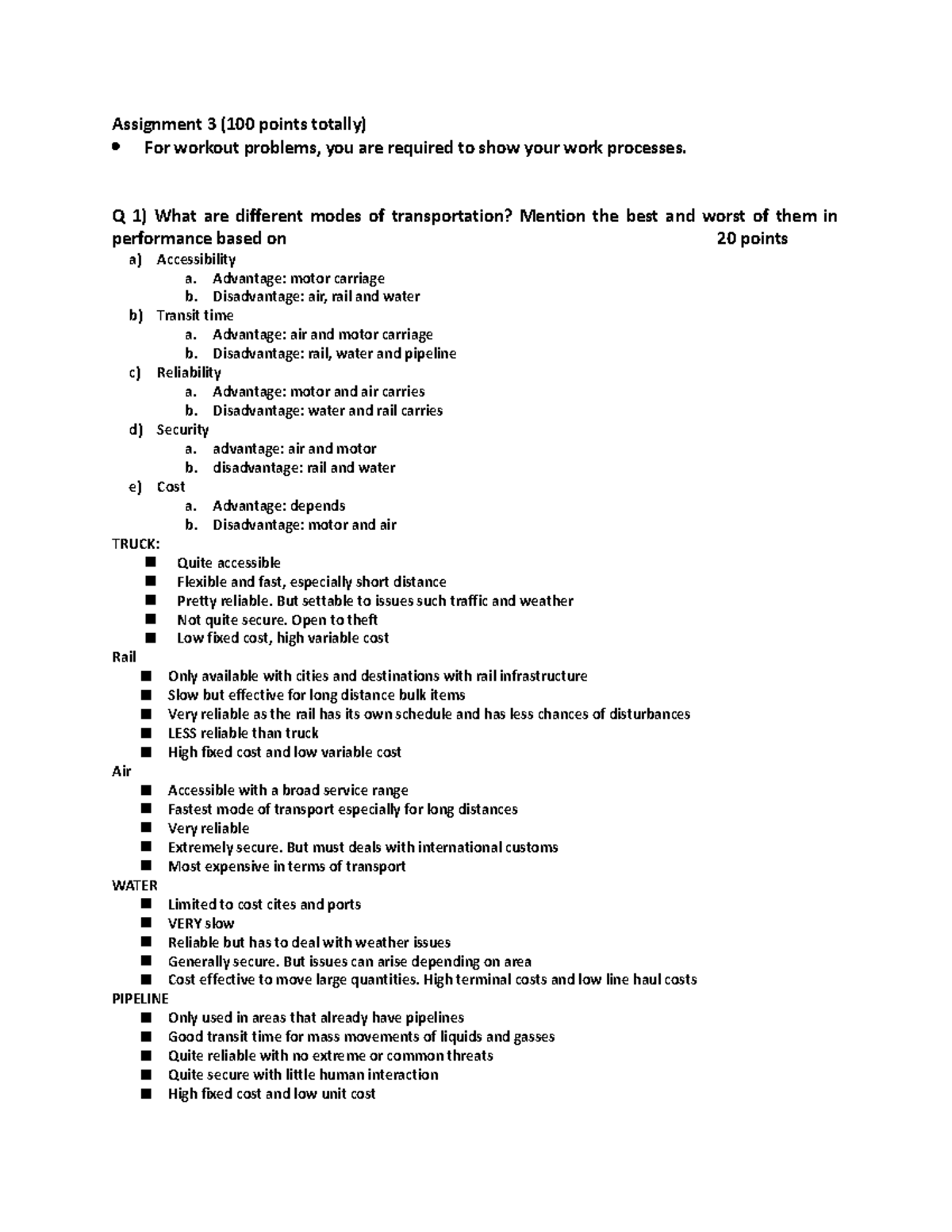 Assignment 3 - Homework 3 - Assignment 3 (100 points totally) For ...