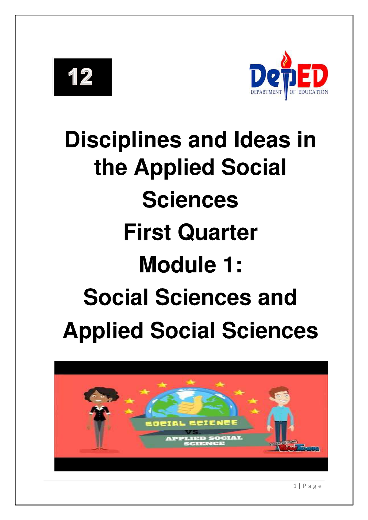 Module 1 Applied Sciences AND Social Sciences Disciplines and Ideas