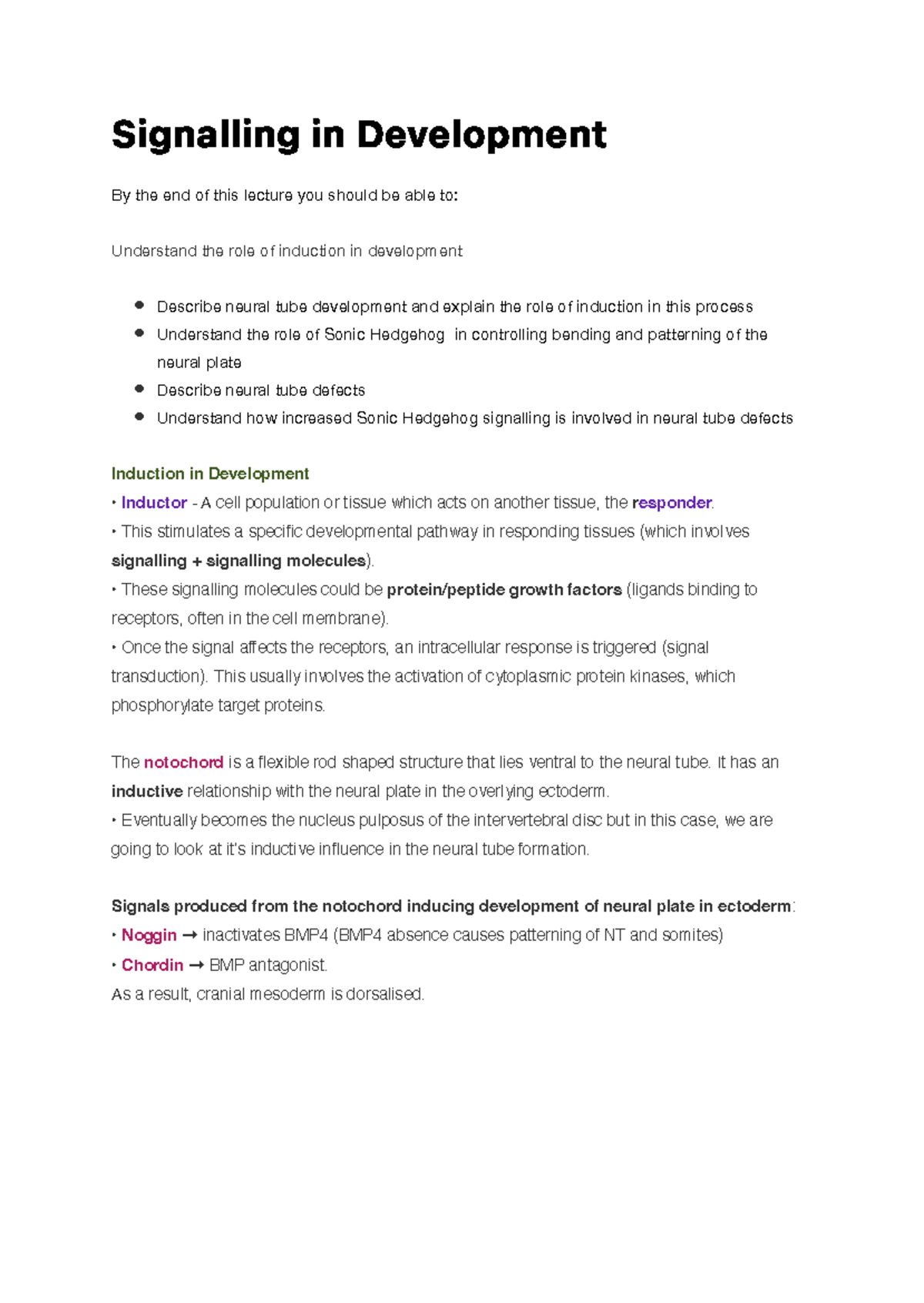 Signalling in Development - S i g n a l l i n g i n D eve l o p m e n t ...