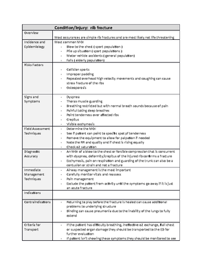 Ch 9 Traumatic injuries to the spine - Determine need to apply o 2 ...
