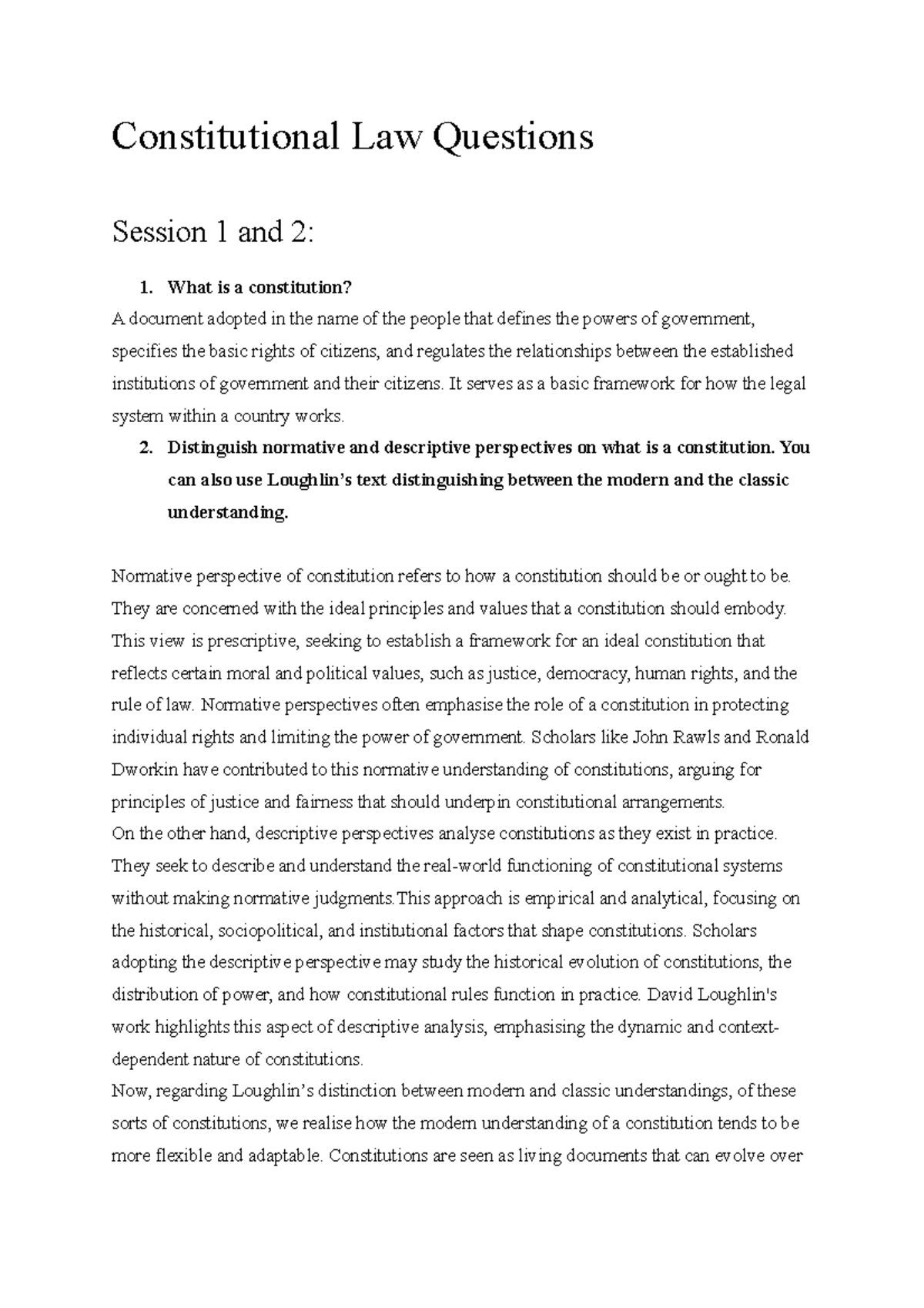 Constitutional Law Questions Constitutional Law Questions Session 1 and 2 1. What is a Studocu