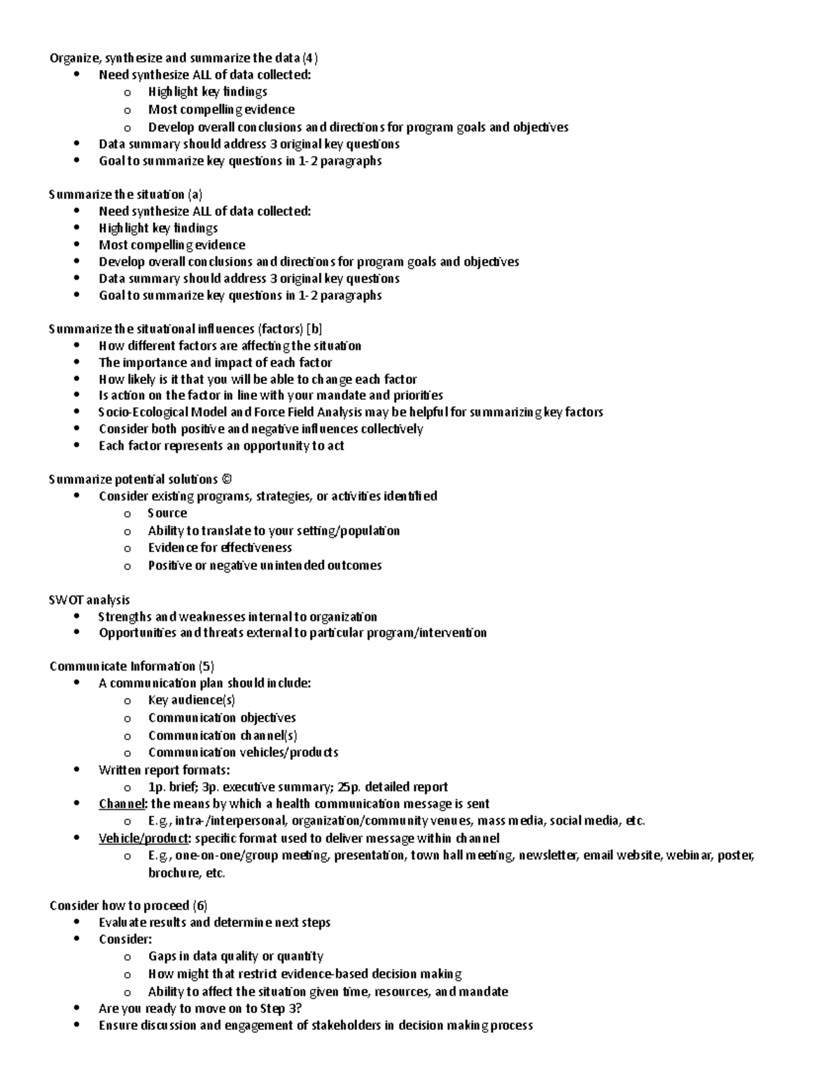 Lecture 4 - Situational Assessment - Organize, synthesize and summarize ...