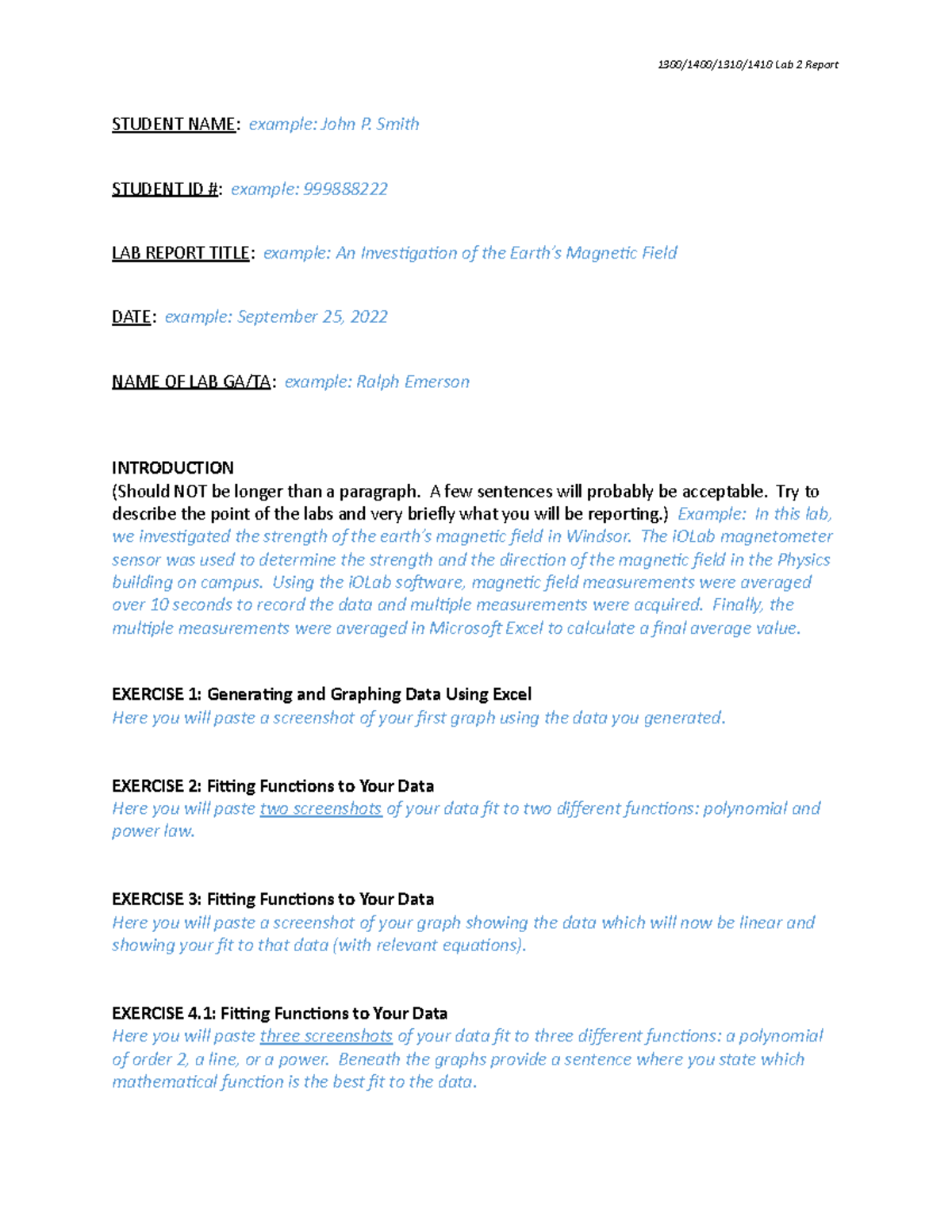 LAB 2 - Lab Report Template - 1300/1400/1310/1410 Lab 2 Report STUDENT ...
