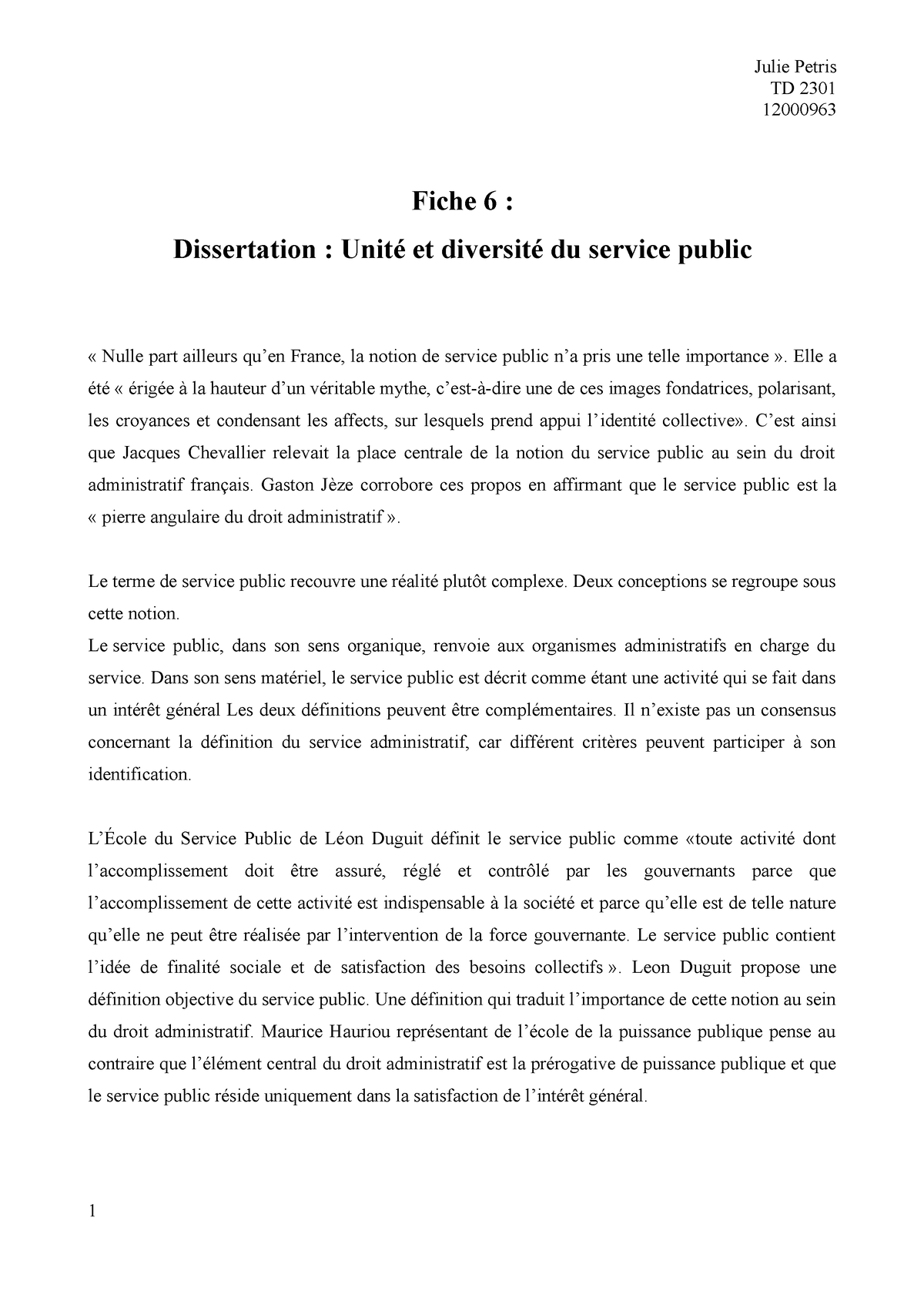 la crise du service public dissertation