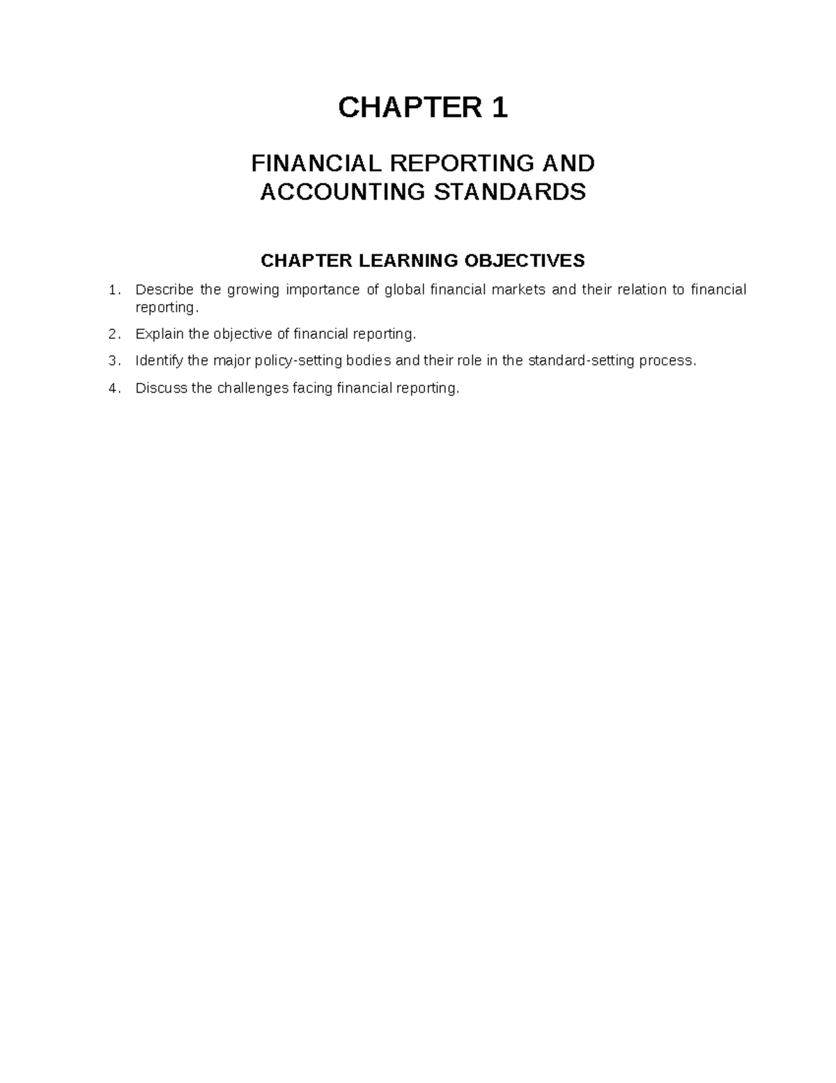 CHAPTER 1 FINANCIAL REPORTING AND ACCOUNTING STANDARDS - CHAPTER 1 ...