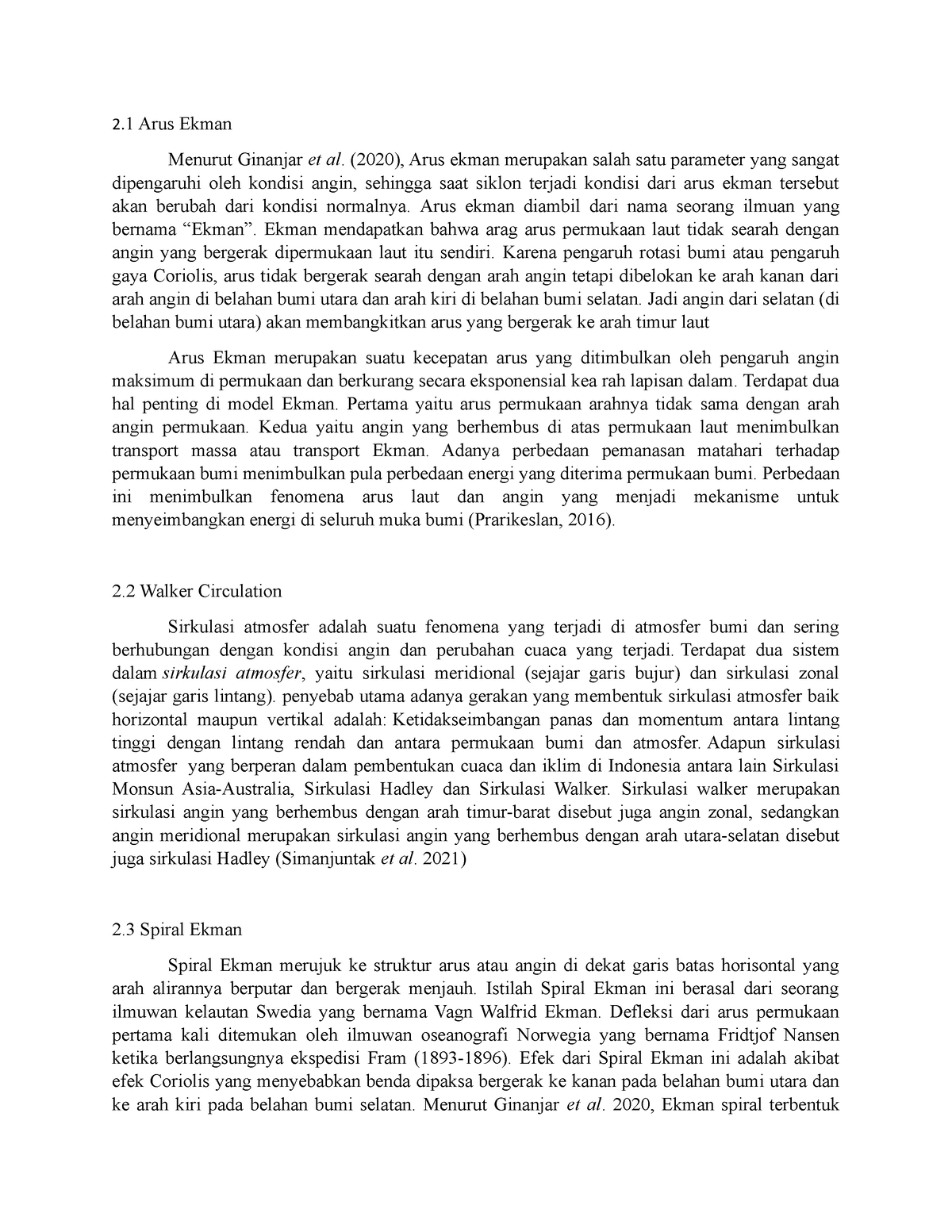 Prak Arus Modul 1 - PRAKTIKUM - 2 Arus Ekman Menurut Ginanjar Et Al ...