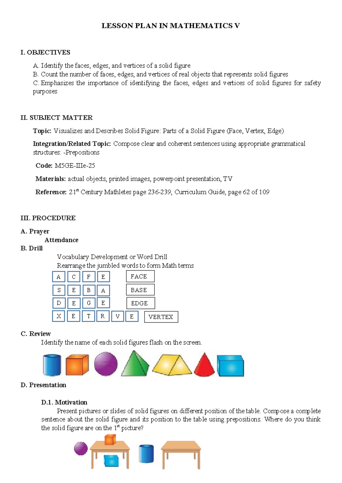 Detailed Lesson PLAN IN Mathematics 5 - LESSON PLAN IN MATHEMATICS V I ...