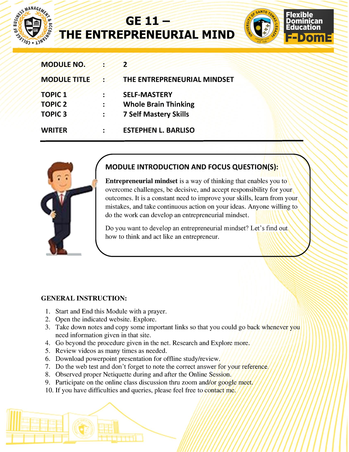 GE 11 - Entrepreneurial Mind Module 2 (Prelim) ANA, EP - THE ...