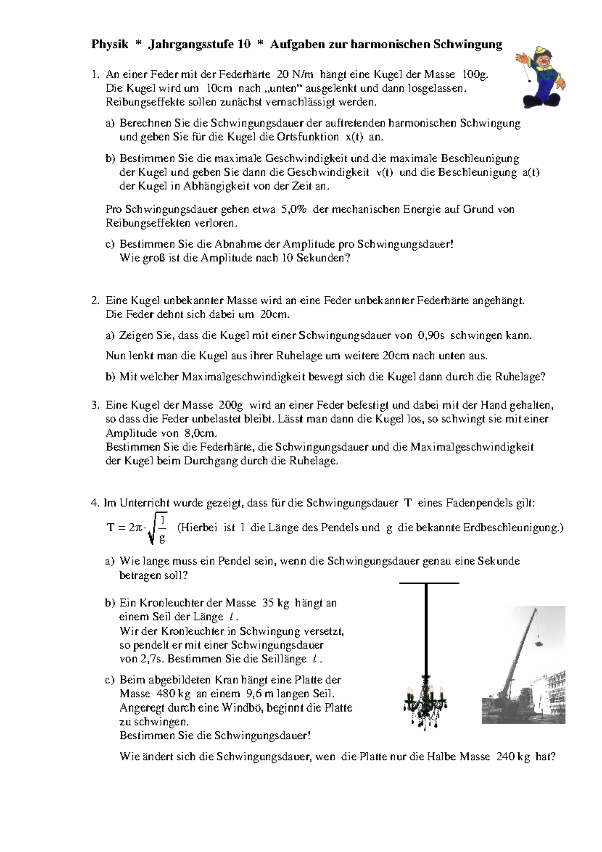 Physik Aufgaben Mit Lösungen Physik aufgaben - Physik * Jahrgangsstufe 10 * Aufgaben zur