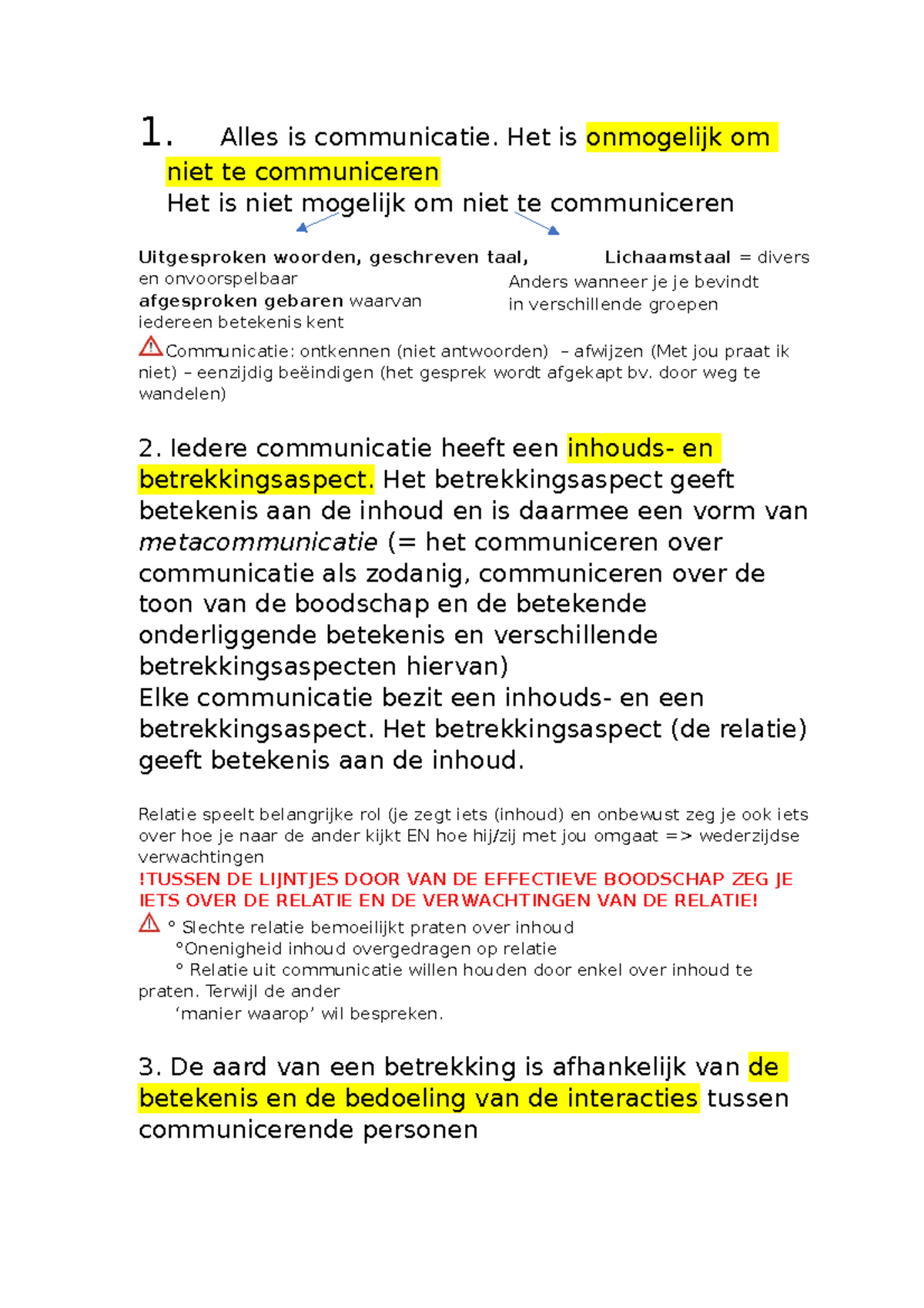 Hoofdstuk 4 Communicatie - 1. Alles Is Communicatie. Het Is Onmogelijk ...